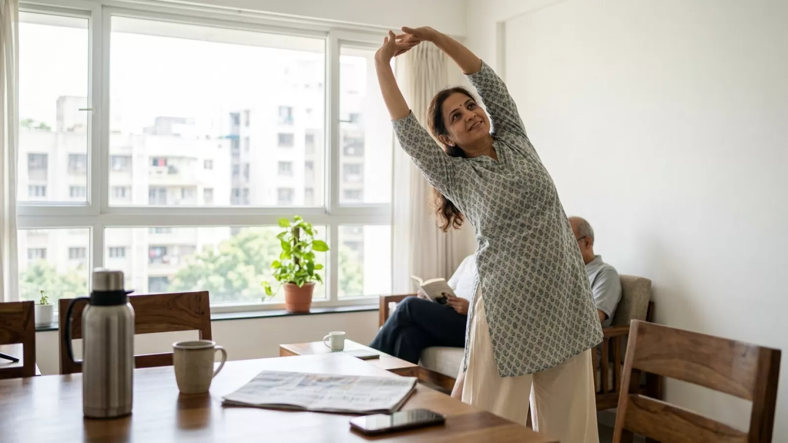 15 Minute Gentle Routine for Indian Adults Who Have Sat Indoors All Day Long