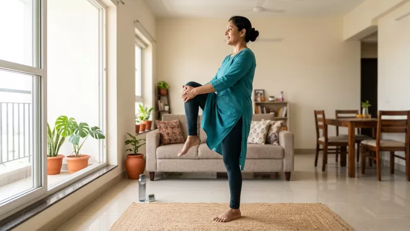 15 Minute Home Workout for Indian Adults With Body Stiffness and No Time to Spare