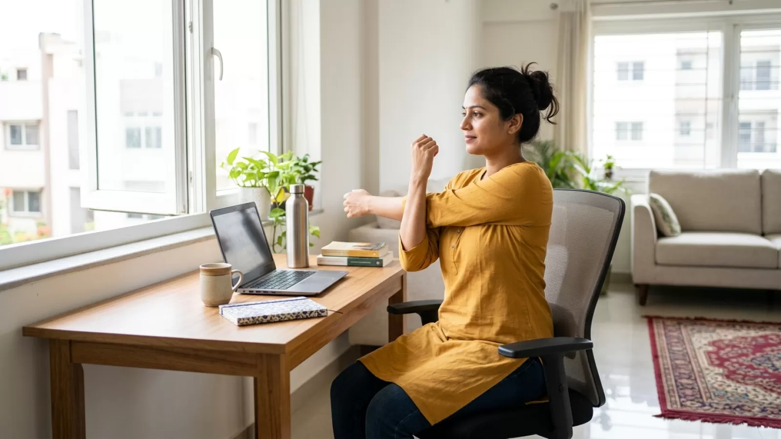 Chair and Desk Exercises for Indian Office Workers Who Sit for Many Hours Daily