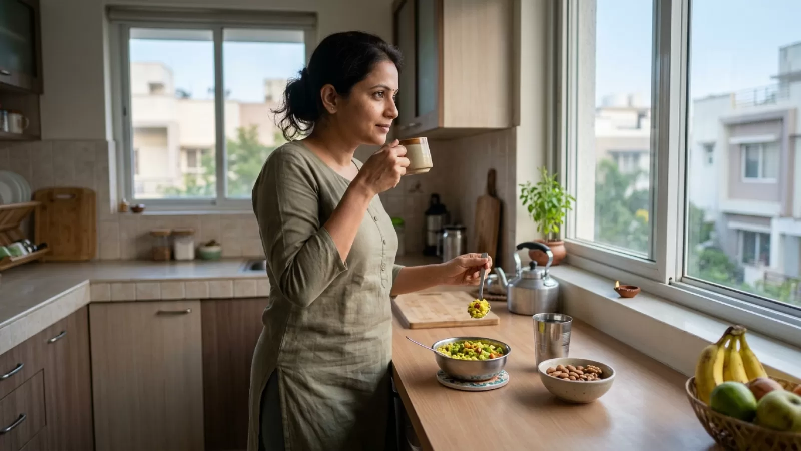 Early Morning Indian Eating Habits for Adults Who Rise Before the Rest of the House