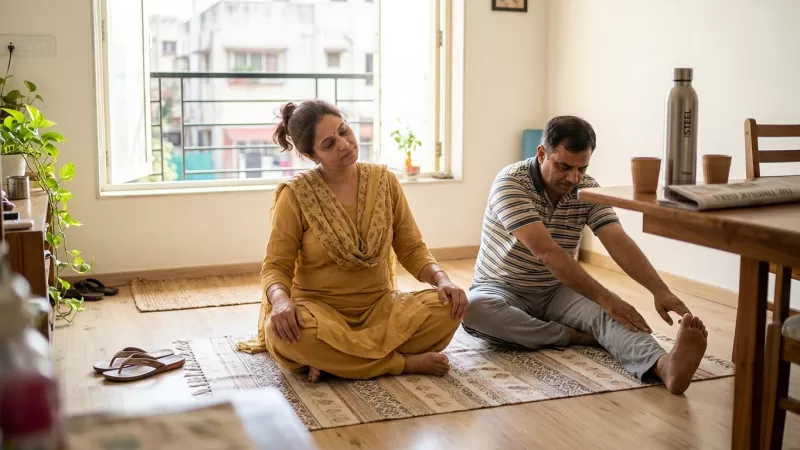 Morning Pain and Stiffness Relief Home Exercises for Indian Adults Before Work