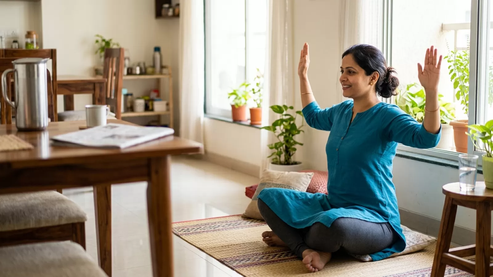 Posture Exercises at Home for Indian Adults Who Slouch at a Desk or Sofa